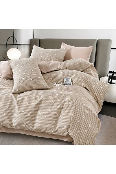 CHIRASO Set Lenjerie Pat CHIRASO, Bumbac, 4 Piese, Cearceaf cu ELASTIC 180x20...