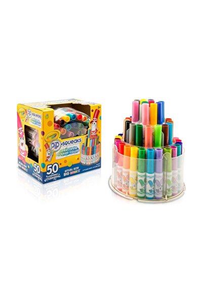 Crayola Pip-Squeaks Telescoping Marker Tower – 50 Washable Mini Markers for Kids
