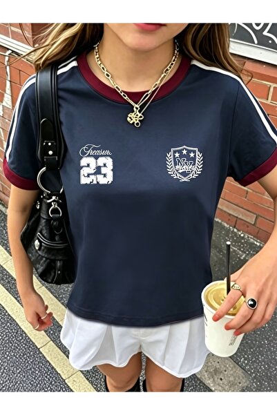 Toum 23 Number Ny Printed Crop Blouse