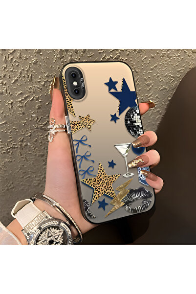 CASEVIBE iPhone X/XS Uyumlu Leopar ve yıldız baskılı şık koruyucu kılıf