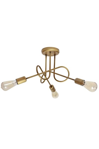 Cojom Candelabru Intor, E27, 3 becuri, E27, Metal, auriu