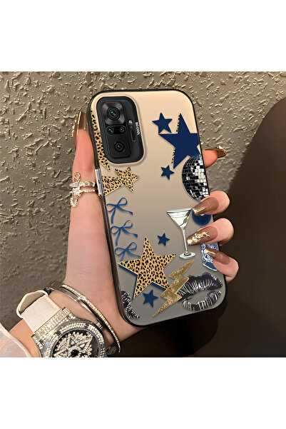 quırkshıeld Redmi Note 10 Pro Uyumlu Leopar desenli yıldız baskılı kılıf, yük...
