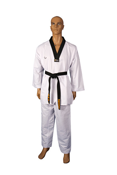 HAŞADO WT ONAYLI FİTİLLİ SİYAH YAKA TAEKWONDO ELBİSESİ
