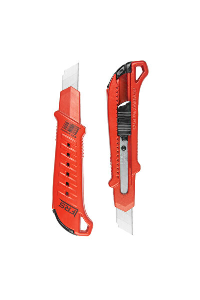 Frs Metal Maket Bıçağı 18mm Kırmızı Dayanıklı Metal Gövde Kilitli Mekanizma P...