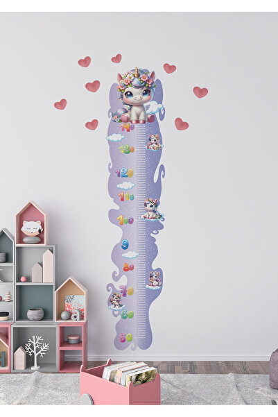 Ettycat Design Unicorn Kalpler Boy Ölçer Çocuk Odası Duvar Sticker