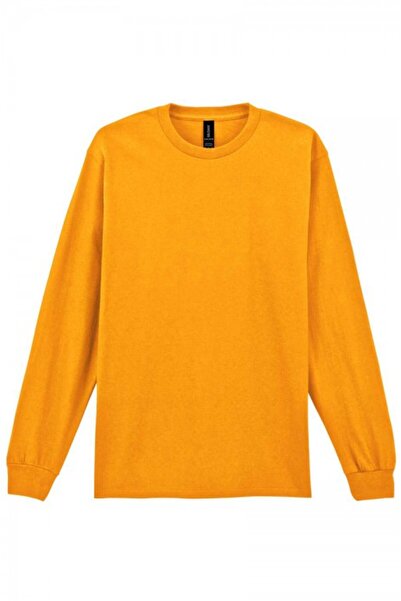 GILDAN Tricou unisex cu mânecă lungă, 100% bumbac, GI 2400 Ultra Cotton, Auriu