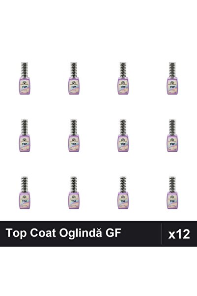 global fashion Set 12 Top Coat Efect Oglindă TOP SHINE Nr.06 Fără Strat Lipic...