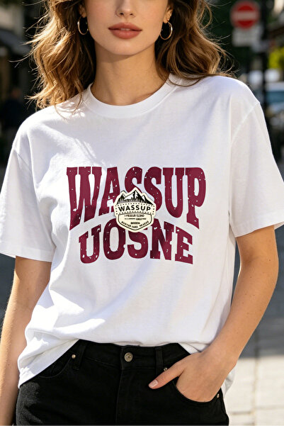 Fleck تي شيرت نسائي من Wassup Uosne بطباعة جرافيك، تصميم كاجوال على طراز ملاب...
