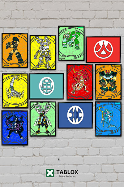 TABLOX 12 piese Bakugan Drago Personaje din desene animate Set decorativ de p...