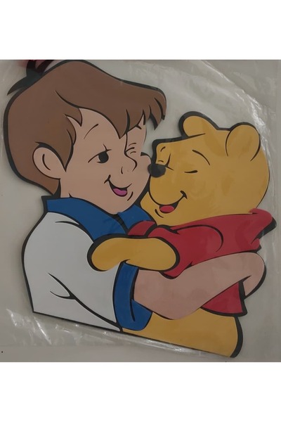 abnturk Winnie The Pooh ve Arkadaşı Temalı Keçe Materyal Duvar Dekoru Ebatı 4...