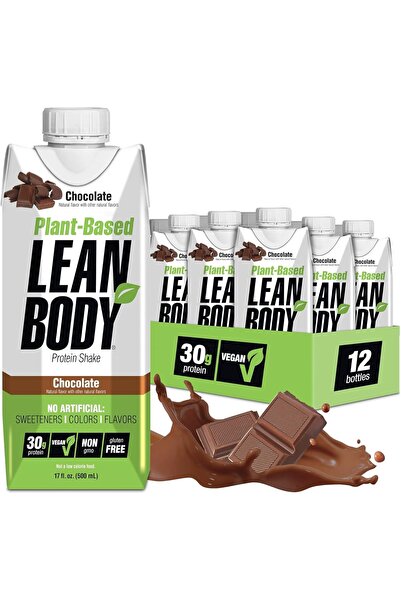 Labrada Lean Body Ready-to-Drink, Plant-Based Vegan Chocolate Protein Shake, ...
