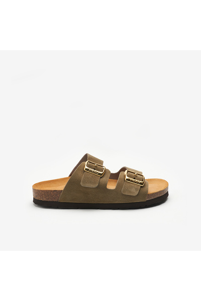 Frau Women's / Girls' Slippers 17B8 Suede Double-Strap Sliders
