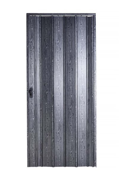 Sarpaş Dekor Sarpaş Akordiyon Kapı 136x188 Karaağaç Camsız Kalın Kapı Katlanır Akordeon Pvc Anahtar Kilitli