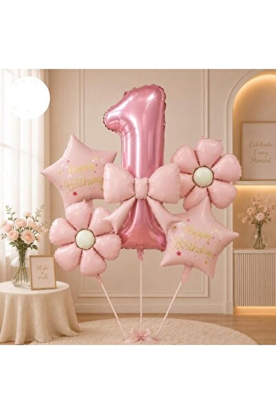 ÇITIPITISTORE Pink Daisy Bow Themed Birthday Party Celebration Set