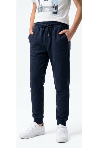 miviko Boys' School Trousers, Navy Blue, Compact Fabric, Single Bottom, Super Quality, Full Lycra, Ribbed Hem.