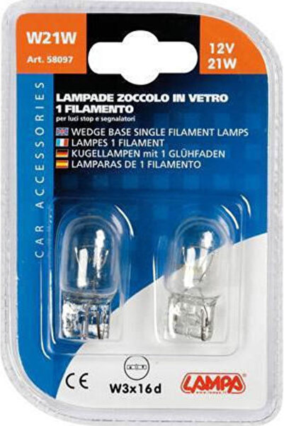 Lampa Λάμπες αυτοκινήτου με βάση τύπου wedge W21W 12V 21W 2 τεμάχια