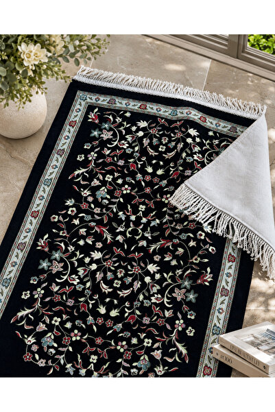 Cremix Lalezar Saray Seccadesi 70x120 cm Osmanlı Çiçek Desenli Saçaklı Lüks H...