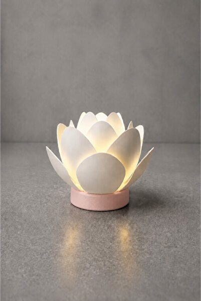Croitacraft Lotus Çiçeği LED Mumluk - Dekoratif Gece Lambası - Moren Şık mini...