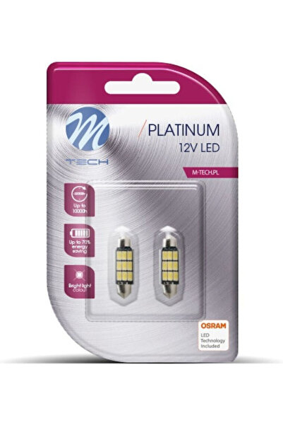 M-TECH Λάμπες Αυτοκινήτου & Μοτοσικλέτας C5W Canbus LED Θερμό Λευκό 12V 3.2W ...