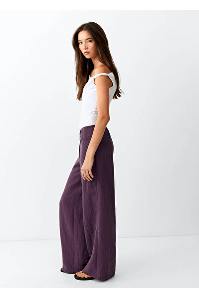 Mango Teen Düşük bel dokulu pantolon