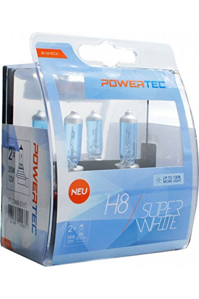 M-TECH Λάμπες Αυτοκινήτου & Μοτοσικλέτας Powertec Super White H8 Αλογόνου 400...