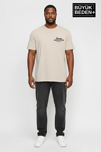 Superlife Men's Large Size Unified Collective Printed 3Xl-6Xl Crew Neck T-Shi...