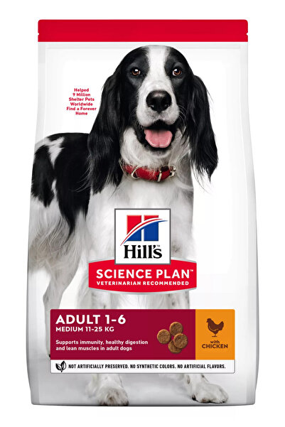 Hill's Hrană uscată pentru câini adulți de talie medie, cu pui 2,5 kg