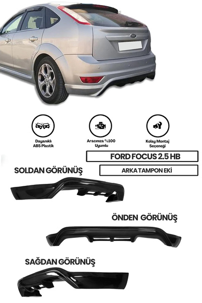 md tuninggaraj Ford Focus 2.5 Hb 2009-2011 Arka Ek (BOYASIZ-PLASTİK)
