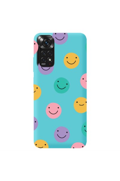 Other Xiaomi Redmi Note 11 4G Colorful smiles Turquoise Colored Silicone TPU ...