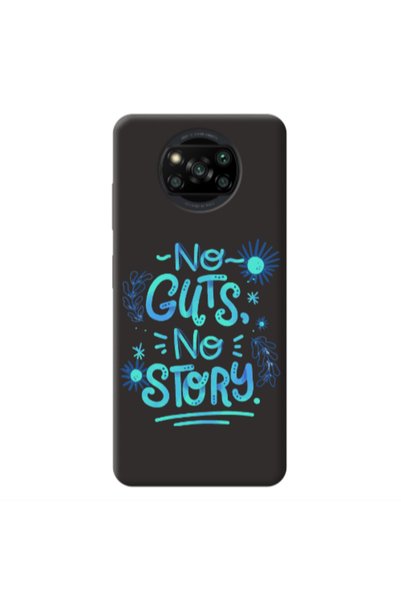 Other Xiaomi Poco X3 /X3 Pro No guts no story Black Colored Silicone TPU Θήκη