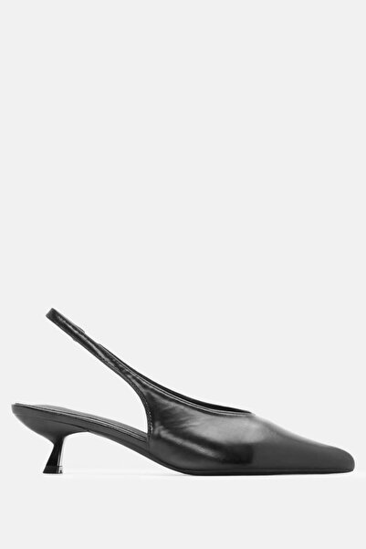 Luigi Μυτερές Γόβες Slingback με Λάστιχο - Μαύρες - 36