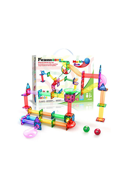 PicassoTiles PICASSO TILES Circuit pentru bile, magentic, set de constructie,...