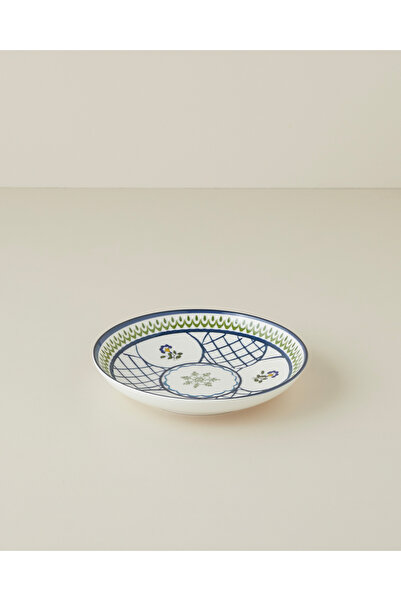English Home Talavera Vine Porselen Çukur Tabak 21 cm Beyaz - Lacivert