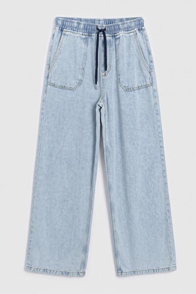 BSL Düz Kesim Denim Bol Pantolon