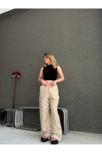 floral fashıon Women's Muslin Fabric Cotton Relaxed Fit Casual Trousers