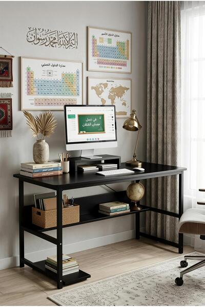 DASEN 110*50*72cm Study Desk with Stand Writing Desk Table Computer Table wit...