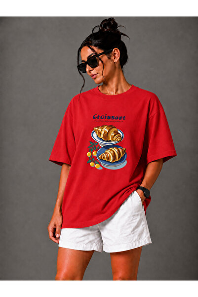 FECCY Premium Cookies Printed Unisex Oversize Women's T-Shirt Men's T-Shirt C...