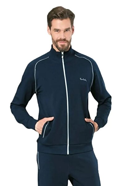 Pierre Cardin 7055 Men's Navy Blue Long Sleeve Stand Collar Tracksuit Set