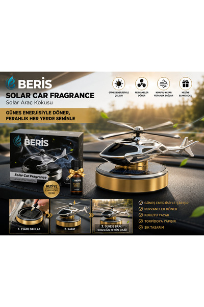 Beris Medikal BERİS Solar Helikopter Araç Kokusu | Güneş Enerjili Dönen Perva...
