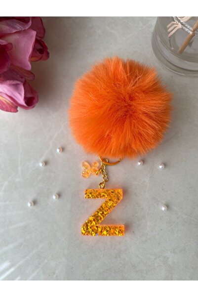 Bellinzona Z Harf VIP Oranj Turuncu Sim-Glitter Charm&Anahtarlık [Ponpon Seçe...
