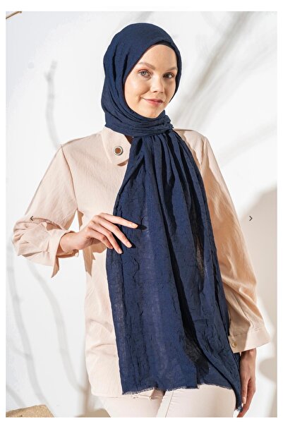 JAWEL Bamboo Cotton Shawl Navy Blue