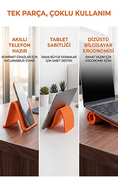 Fibaks Silikon Alüminyum Telefon Tutacağı, Katlanabilir Esnek Ayarlanabilir C...