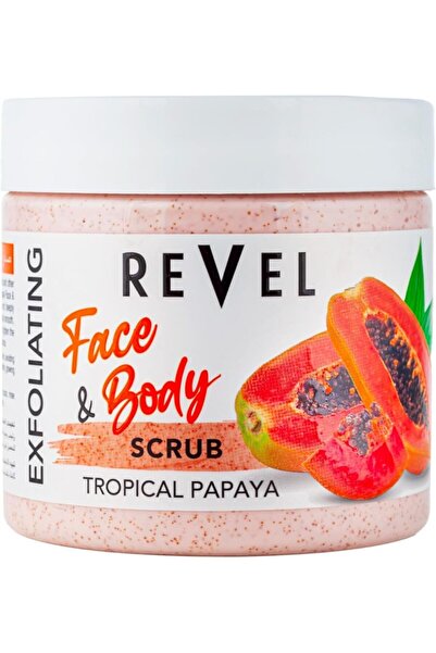 REVEL Beauty Skin Care Tropical Papaya Face & Body Scrub For Men & Women 475m...
