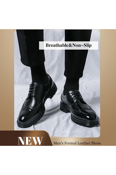 SAUDI STEPS Trend British Retro Brogue Dress Shoes For Men Comfort Leather No...