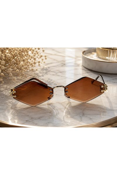 Vipfoni Frameless Crystal Cut Women's Sunglasses