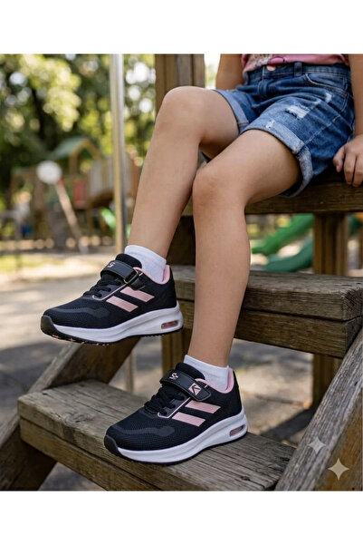 WEBORN Çocuk Sneaker Triko Fileli Tek Cırtlı Işıklı Esnek Hafif Nefes Alabile...