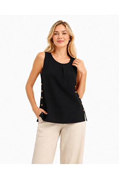 duygu altıntaş **Duygu Altıntaş 100% Muslin Women's Sleeveless Blouse – Side ...