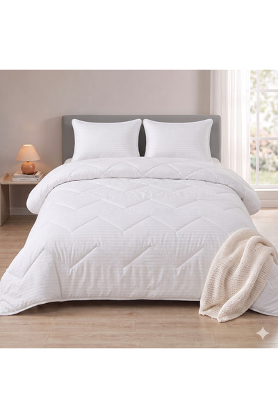 NufJoy Set Premium Pilota Matlasata dubla 200x215 cm + 2 Perne Matlasate 50x70 cm,, umplutura 200 g/mp, tesatura Microfibra Soft-Touch