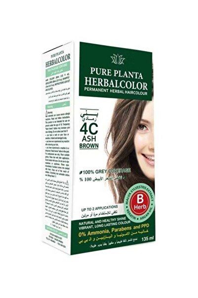 PURE PLANTA Pure planta herbal permanent hair dye 4c brown gray 135ml
