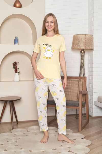 Rüyam pijama Short sleeve under arm long pajama set
